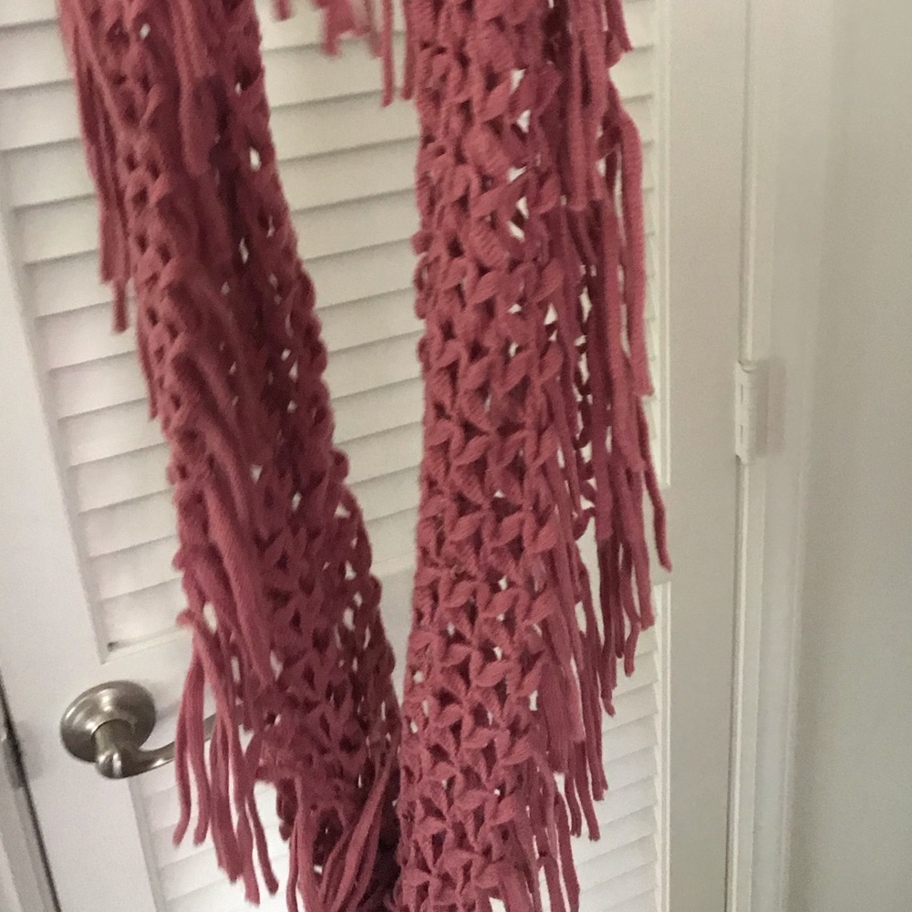 Pink Knit Infinity Scarf